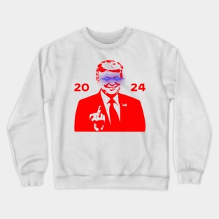 DARK TRUMP 2024 Dark Brandon Remix USA President (Red Finger) Crewneck Sweatshirt
